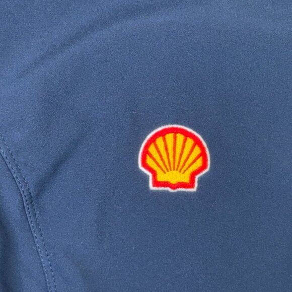 Shell Oil Jacket Womens Large Navy Blue Full Zip Soft Shell Fleece Lined Winter - Picture 4 of 11